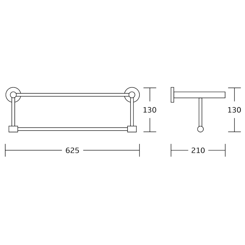 SAMBA polička na ručníky s hrazdou, černá SB214