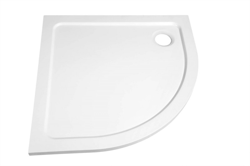 TECMI sprchová vanička z litého mramoru, čtvrtkruh 80x80cm, R550, bílá PQ558