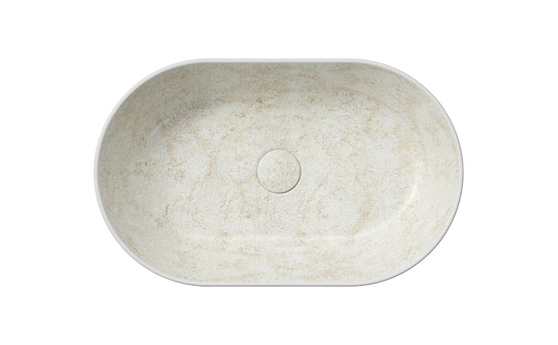 ALTACERAMICA keramické umyvadlo na desku, 60x37cm, oválné, mramor/béžová AC30538