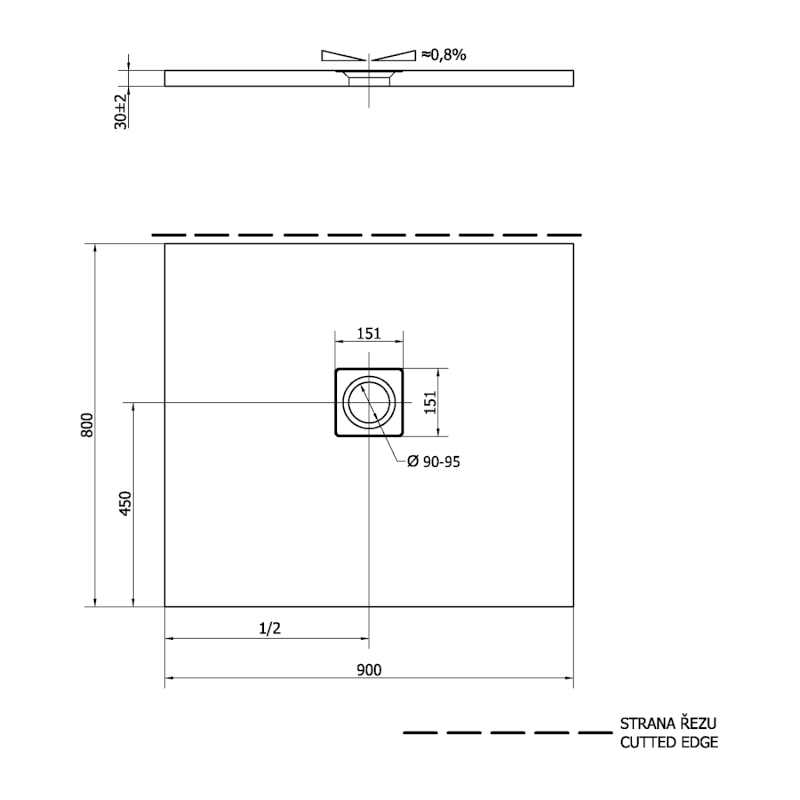 FLEXIA vanička z litého mramoru s možností úpravy rozměru, 90x80cm 72927