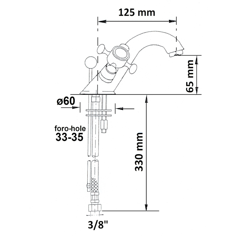 ANTEA stojánková umyvadlová baterie s výpustí, chrom/zlato 3172
