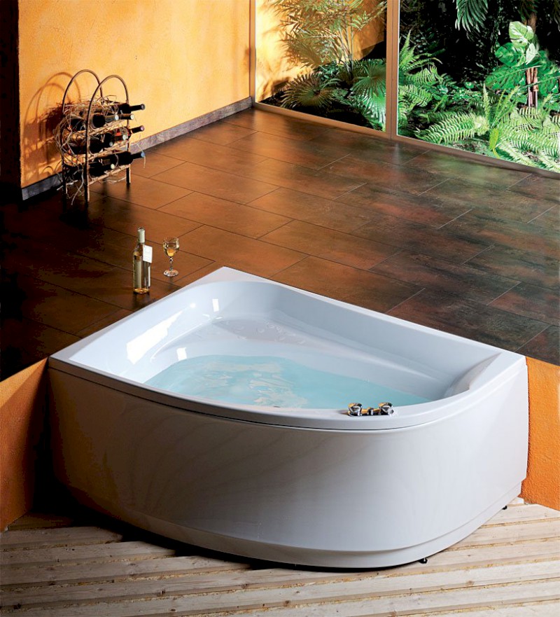 TANYA L asymetrická vana s konstrukcí 160x120x49cm, bílá 65219