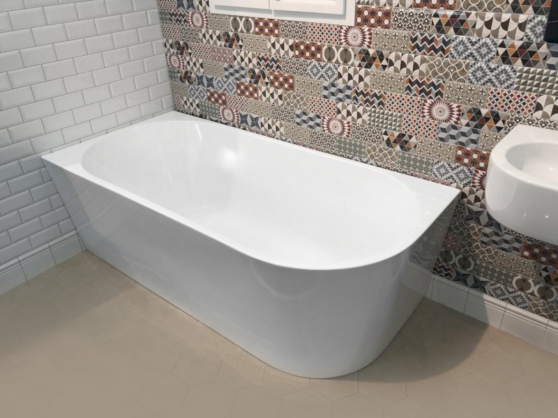 TIBERA L rohová stojící vana, 170x80cm, bílá E1026