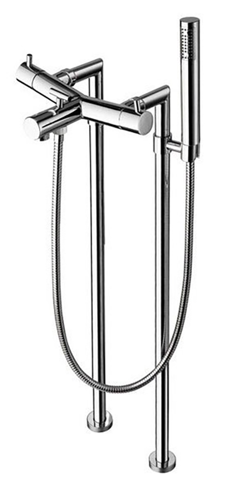 Připojení pro instalaci vanové baterie do podlahy (pár), chrom 9881