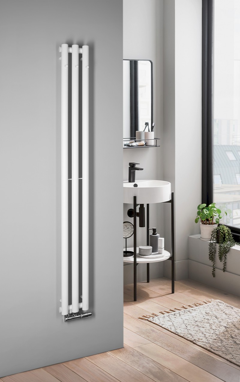 PILON otopné těleso 196x1800mm, se třemi háčky pro ručník, bílá mat IZ127T