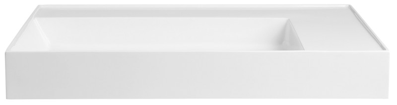 GODIVA umyvadlo, litý mramor, 83x44cm, bez otvoru, bílá GU083L-0