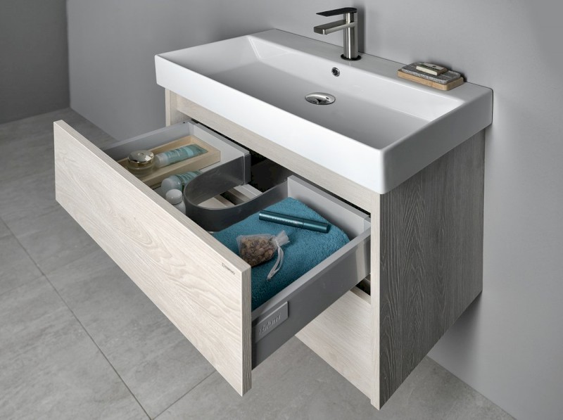 NIRONA umyvadlová skříňka 67x51,5x43 cm, dub Mocca NR070-1212