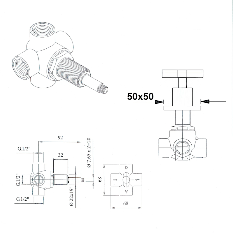 TRAX podomítkový přepínač, chrom DEVIN6