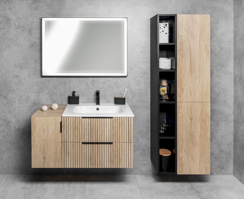 CIRASA STRIP umyvadlová skříňka 59,2x64x46cm, dub alabama CR601-2322