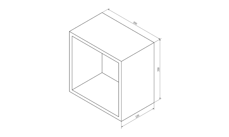 ESPACE otevřená policová skříňka 35x35x22cm, borovice rustik ESC150-1616