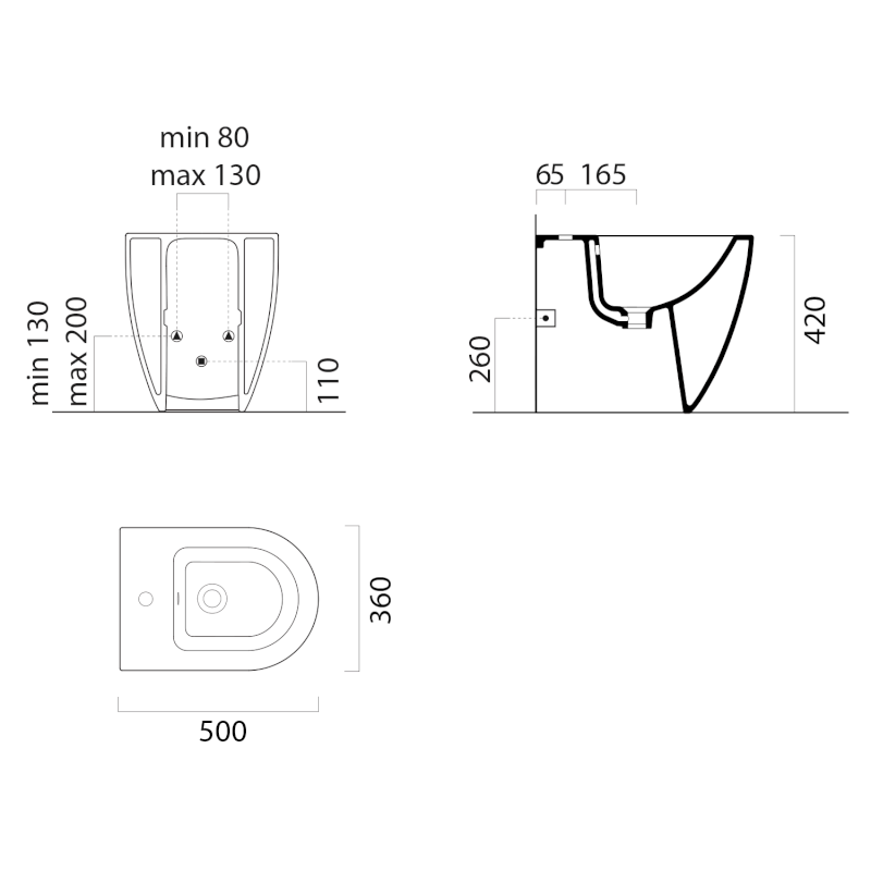 PURA bidet stojící 36x50cm, bílá ExtraGlaze 8879111