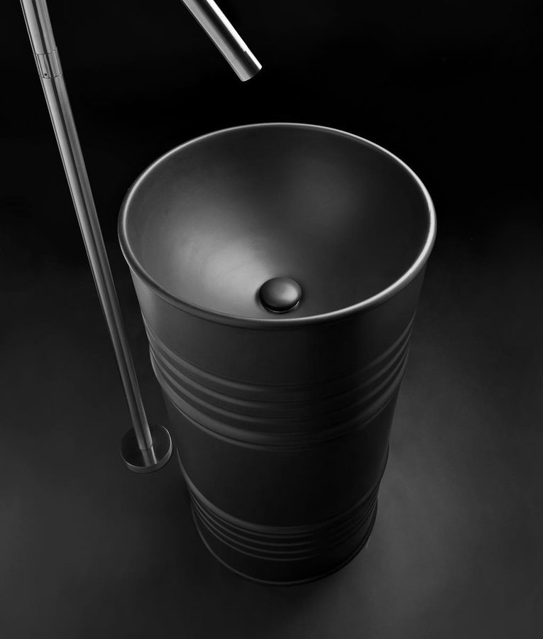 BARREL keramické umyvadlo volně stojící, 42x90x42cm, černá mat 4742K31