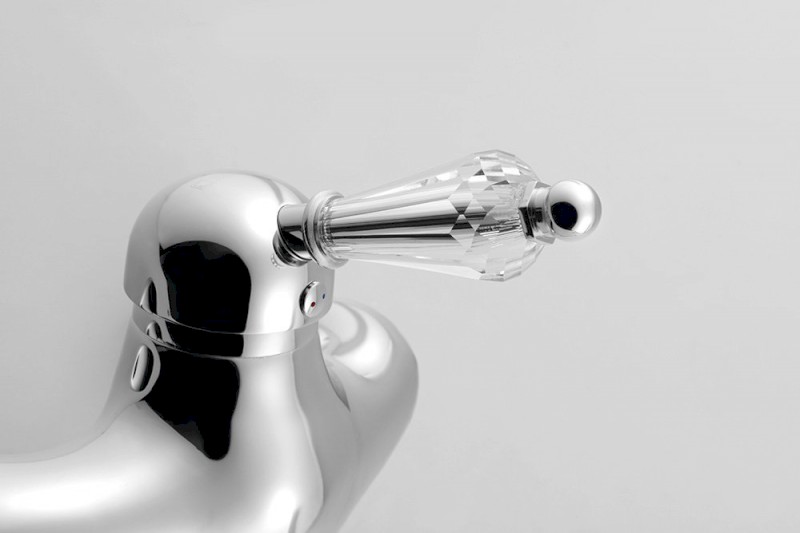 KIRKÉ CRYSTAL nástěnná baterie, páčka krystal, chrom KI15KC