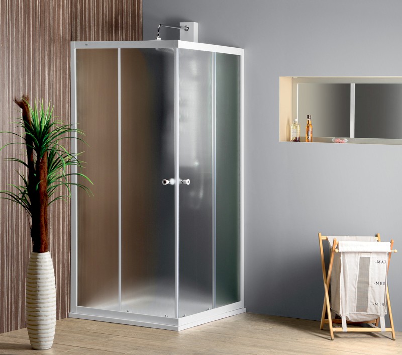 ALAIN čtvercová sprchová zástěna 800x800 mm, sklo BRICK BTQ800