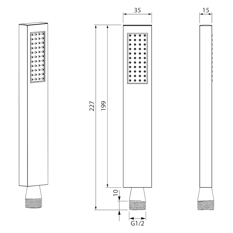 Ruční sprcha, 200mm, gun metal DO381