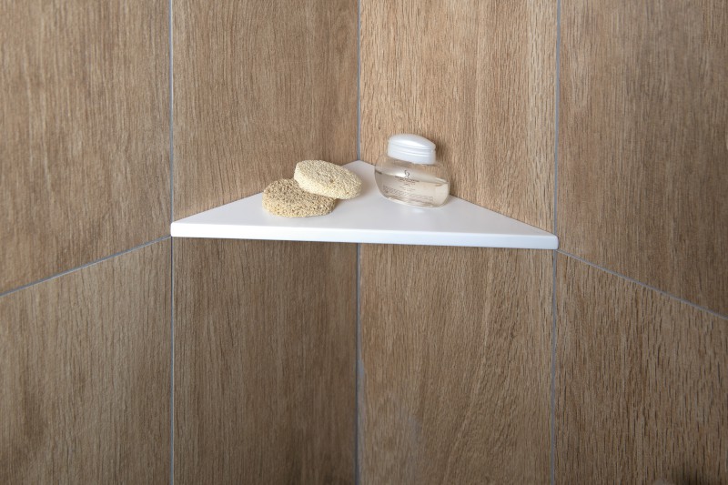 ABELINE rohová police rockstone 200x200mm, bílá mat AE200-0101