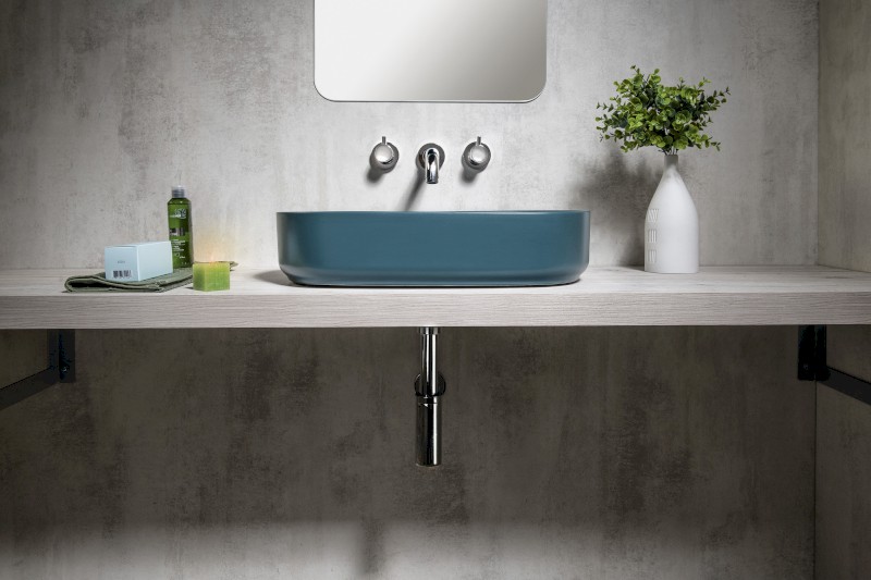 INFINITY OVAL keramické umyvadlo na desku, 55x36cm, zelená petrol 10NF65055-2P