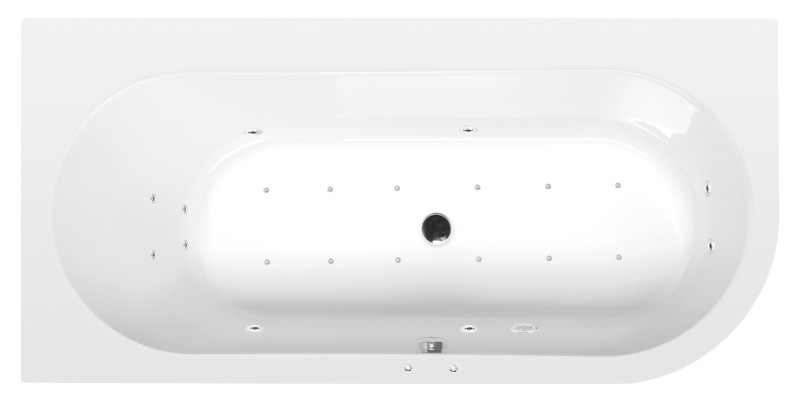 ASTRA L hydromasážní vana, 165x80x48cm, Active Hydro-Air, chrom 33611.2010
