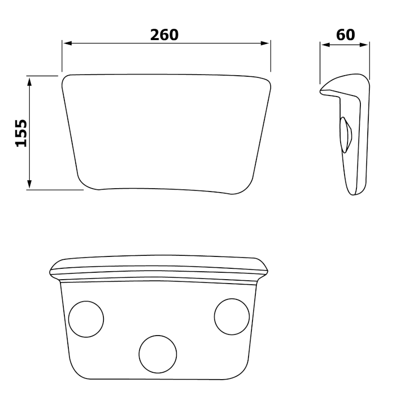 BRIXEN podhlavník do vany, antracit 250502