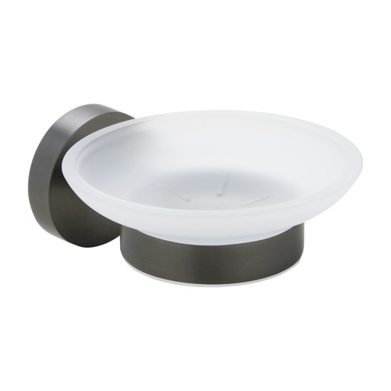 X-ROUND GUN METAL mýdlenka, mléčné sklo, gun metal XR803GM