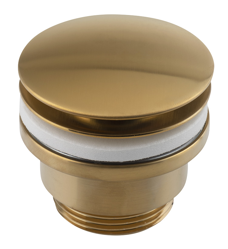 Umyvadlová výpust 5/4“, click-clack, velká zátka, 10-55mm, zlato mat CV1002GB