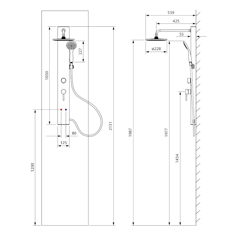 FIGA sprchový panel 125x1050mm, bílá SL230