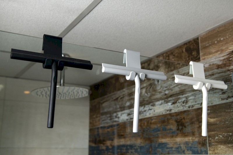 Stěrka do sprchy, včetně uchycení na zástěnu, šedá mat 72825.31