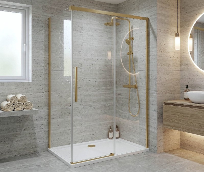 LUXOR GOLD MATT boční stěna 1000mm, čiré sklo GU5610G