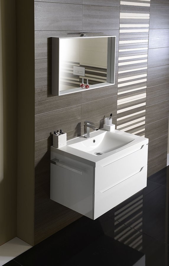 WAVE umyvadlová skříňka 79,7x45x47,8cm, bílá/mali wenge WA080-3021