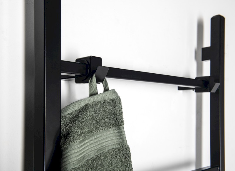 BARBO elektrický sušák ručníků, hranatý, 600x1600mm, 160 W, černá mat BB906