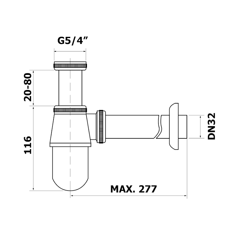 Umyvadlový sifon 5/4