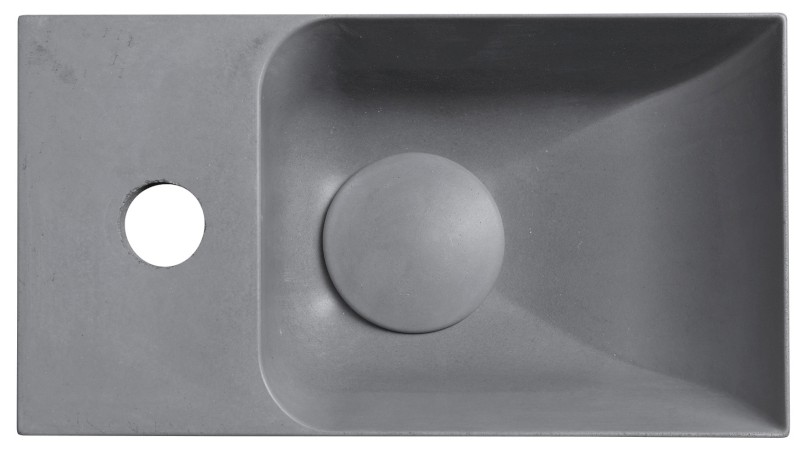 PICCOLINO betonové umývátko 30,8x17cm, baterie vlevo, šedá mat PK30017