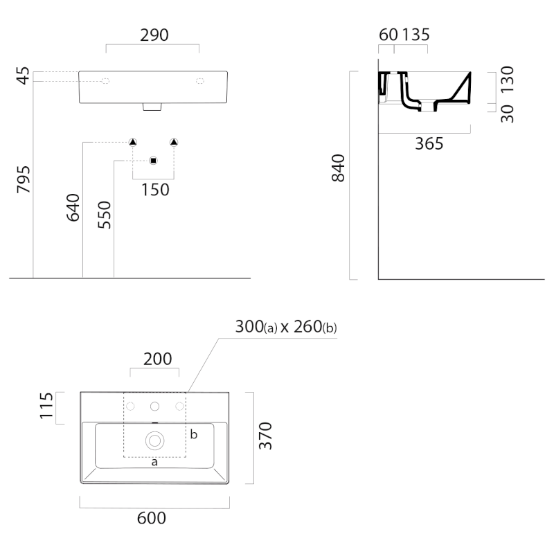 KUBE X keramické umyvadlo 60x37cm, bez otvoru, bílá ExtraGlaze 9454011