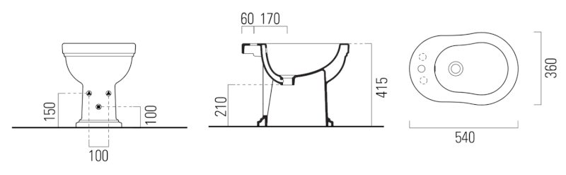 CLASSIC bidet, 37x54cm, bílá ExtraGlaze 8762111