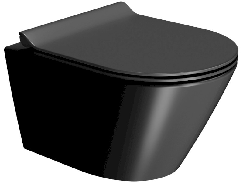 KUBE X závěsná WC mísa, GeniusFlush, 36x50cm, černá dual-mat 941226