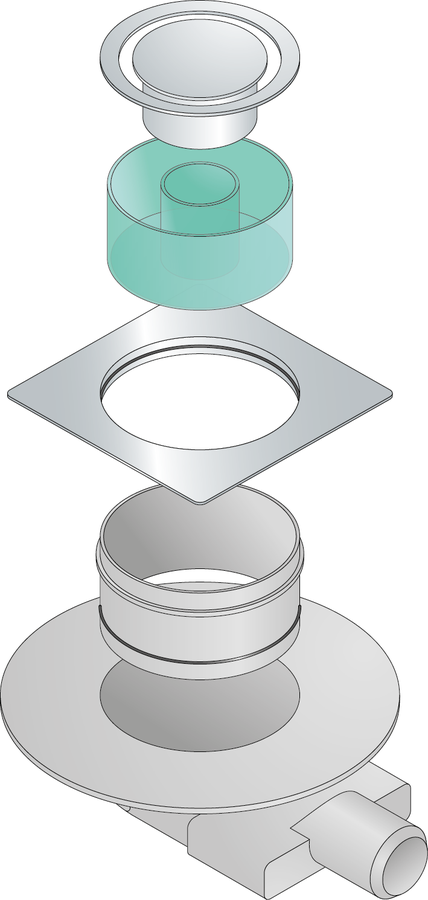 TIRANA podlahová vpust boční 100x100mm, DN50, chrom 2665.295.8