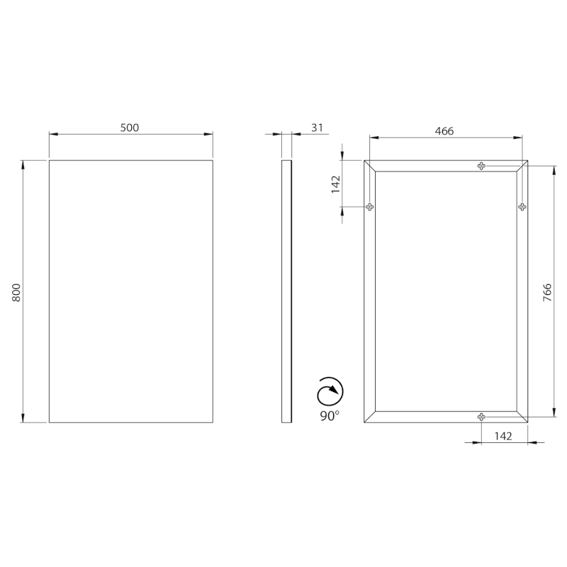 AROWANA zrcadlo v rámu 50x80cm, chrom AW5080