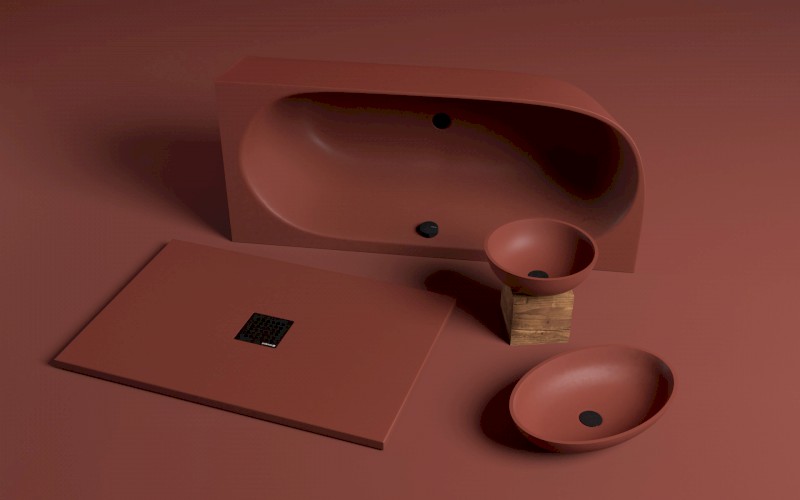 BANERA OVAL umyvadlo na desku, litý mramor, 60x40cm, hnědá mat 14397.71