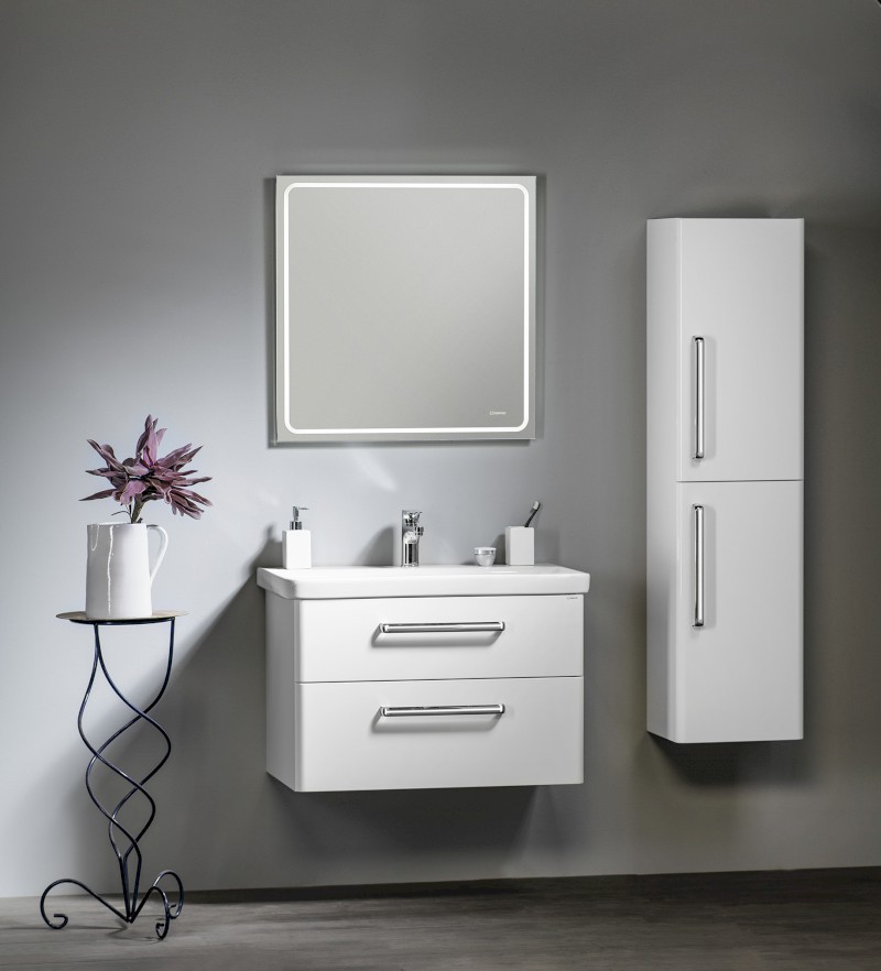 THEIA umyvadlová skříňka 75,6x50x44,2cm, 2xzásuvka, bílá TH080-3030