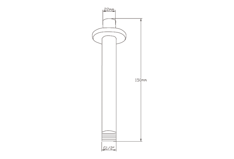 Sprchové stropní ramínko, kulaté, 150mm, chrom 1205-08