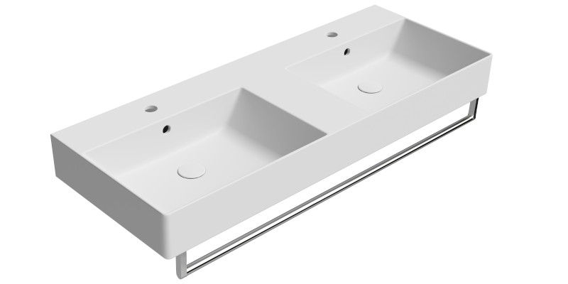 KUBE X keramické dvojumyvadlo 120x47cm, bílá mat 9425109