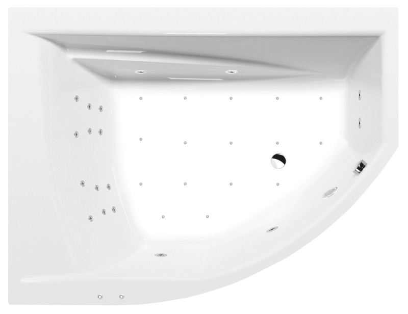 TANDEM L hydromasážní vana, 170x130x50cm, Attraction Hydro-Air, chrom 96611.4010