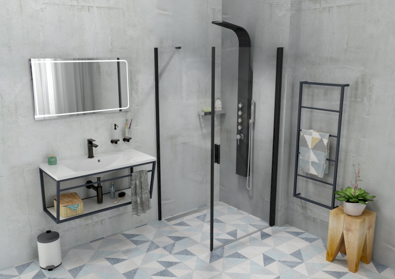 SKA konzole s policí 900x400x460mm, černá mat SKA103