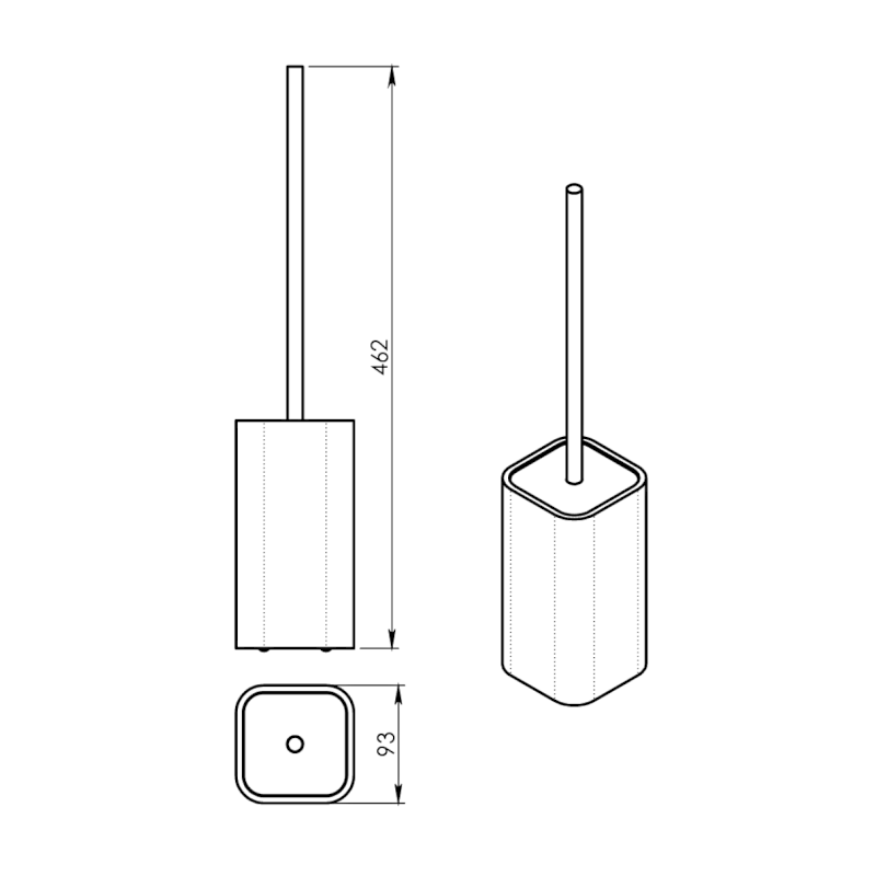 NINFEA WC štětka na postavení, bílá/bambus 133302