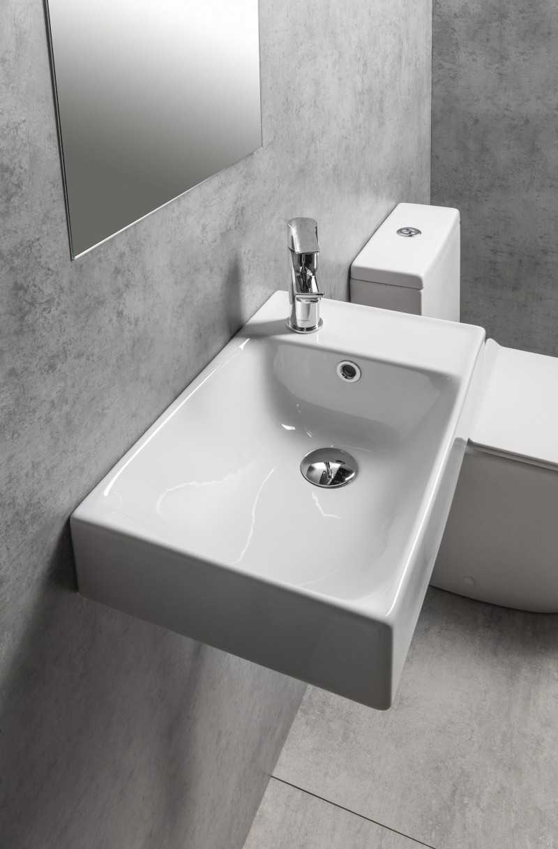 NUALI keramické umývátko 50x30cm, baterie vpravo, bílá TU0129