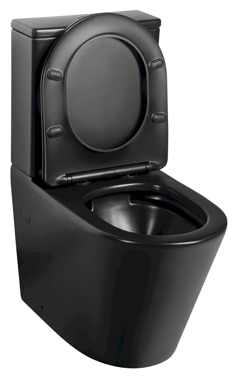 PACO WC kombi, Rimless, spodní/zadní odpad, černá mat PC1012WRB