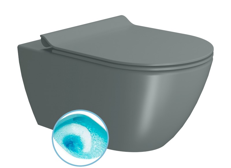 PURA závěsná WC mísa, Swirlflush, 36x55cm, agave dual-mat 881504