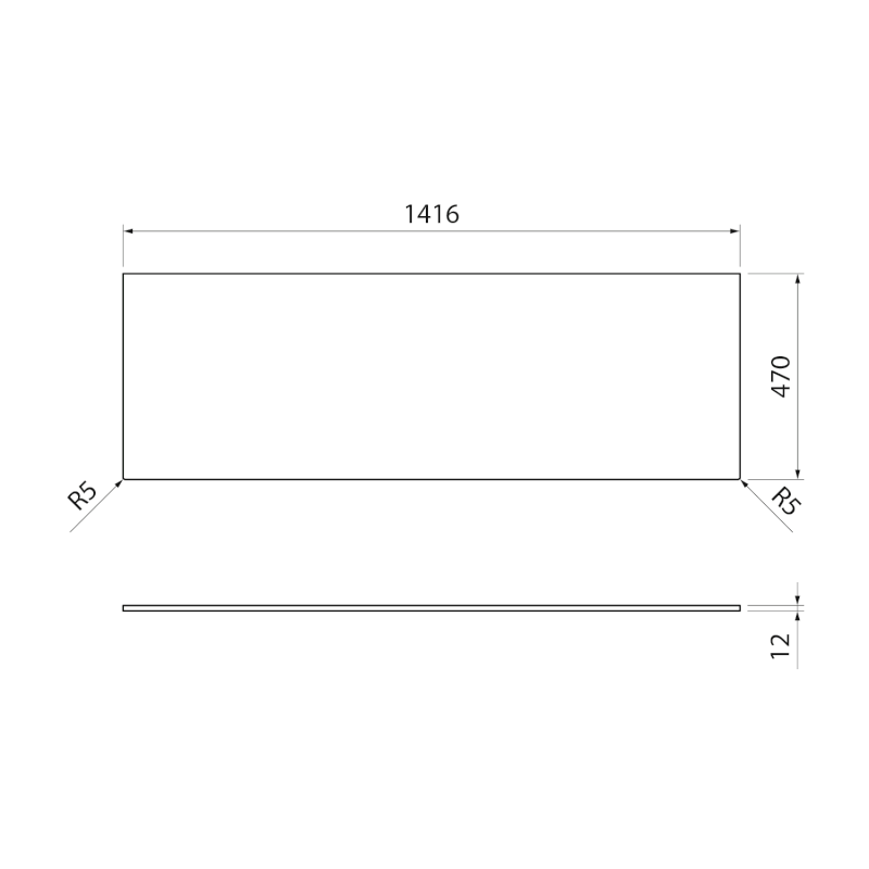 EZARA deska Rockstone 141,6x1,2x47cm, bílá mat EZR141-0101