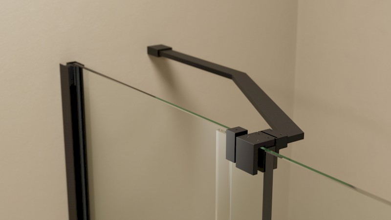 ROLLS BLACK vanová zástěna 1200x1500mm, čiré sklo BS-R120B