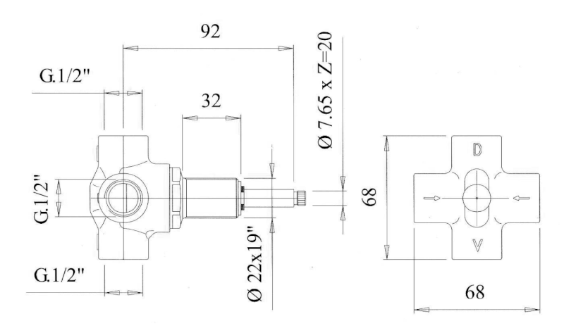 ANTEA podomítkový přepínač, chrom DEVIN21